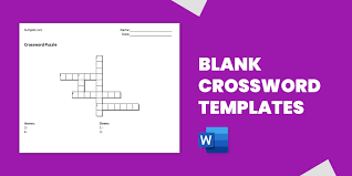 23 Blank Crossword Template