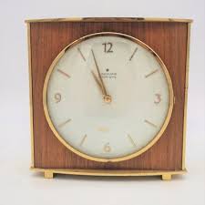 Mid Century Brass Table Clock From
