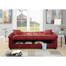 84 In Slope Arm 3 Seater Storage Sofa In Red