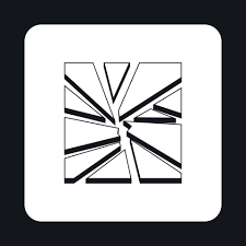 Broken Glass Icon Simple Style