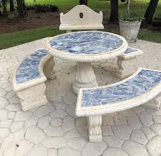Egg And Dart Curved Bench Tiled