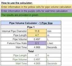 Free Pipe Volume Spreadsheet