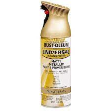Rust Oleum 353093 6pk Universal All Surface Metallic Spray Paint 11 Oz Matte Sunlit Brass 6 Pack