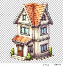 Isometric Family House Building Icon In