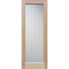 Tall Reed Glass Pine Interior Wood Door