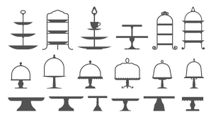 Cake Stand Vector Art Icons And