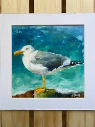 Bird Oil Painting Seagull Seabird Art