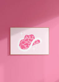 Pink Cowgirl Hat Preppy Room Decor