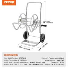 Vevor Hose Reel Cart Hold Up To 200 Ft Of 5 8 In Hose Hose Not Included Garden Water Hose Carts Mobile Tools With Wheels Silver