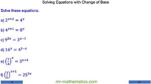 Solving Equations With Change Of Base