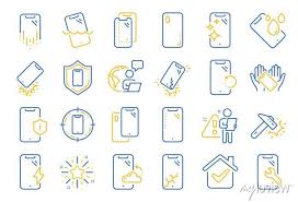 Smartphone Protection Line Icons