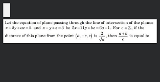 The Equation Of A Plane Passing Through