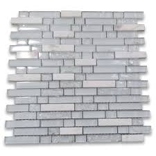 White Marble Random Brick Mosaic Tile