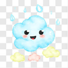 Happy Rain Cloud With Smiling Face Png