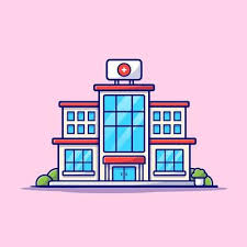 Hospital Building Cartoon Vector Icon