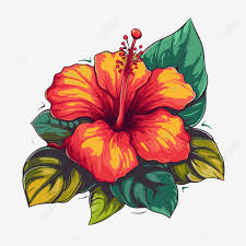 Hawaii Flower Vector Sticker Clipart