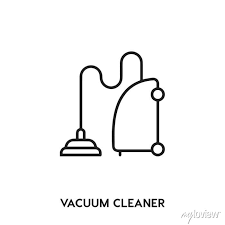Vacuum Cleaner Vector Line Icon Simple