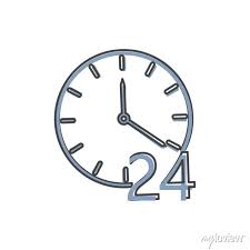 Hours Vector Ilration Clock