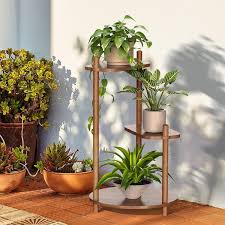 Plant Stand Indoor Plant Stands Wood Outdoor Tiered Plant Shelf For Multiple Plants 3 Tiers 3 Potted Ladder Plant Holder