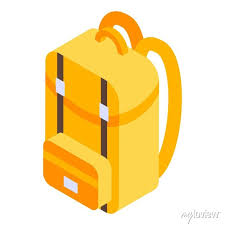 School Backpack Icon Isometric Of