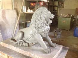 Lion Statue In Marble And Sandstone