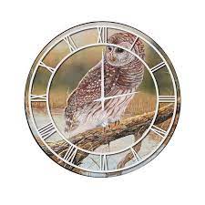 Early Hunter Owl Full Coverage Art And White Numbers Imaged Wall Clock