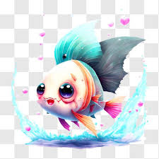 Colorful Cartoon Fish In A
