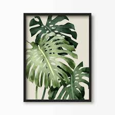 Giant Monstera Palm Leaf Print