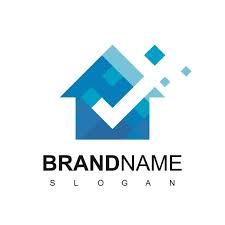 House Logo Design Template Pixel Color