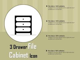3 Drawer File Cabinet Icon Powerpoint