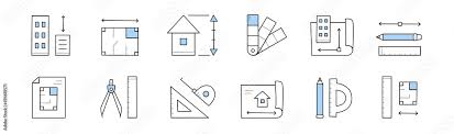 Architecture Icons With House Project