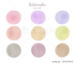 Watercolor Texture Icon Set Stock