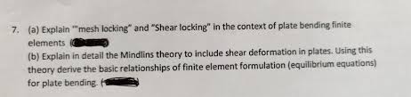 solved 7 a explain mesh locking