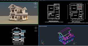 Duplex House 2d 3d Dwg Max