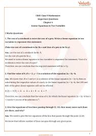 Cbse Class 9 Maths Chapter 4 Linear