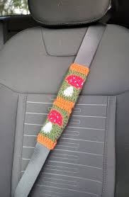 Mushroom Crochet Seat Belt Cover