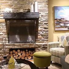 faux wood beam fireplace mantel natural