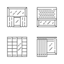 Window Decoration Linear Icons Set