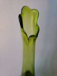 Viking Green Art Glass Vase 15