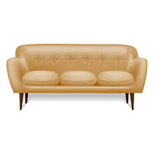 White Leather Sofa Icon Realistic