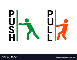 Push Pull Door Sign And Icon Royalty