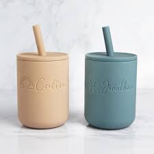 Custom Name Silicone Sippy Cup With