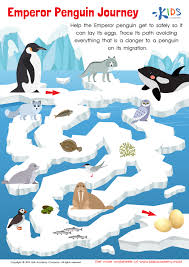 Emperor Penguin Journey Worksheet For Kids