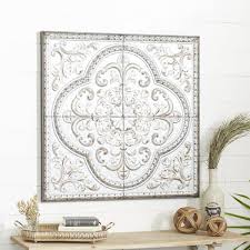 Metal Gray Scroll Wall Decor