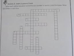 Activity 3 Moth Crossword Puzzlesolve