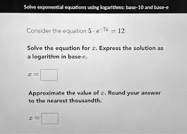 Solved Solve Exponential Equations