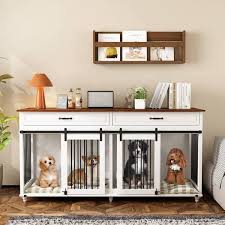 Double Dog Crate Kennel Furniture