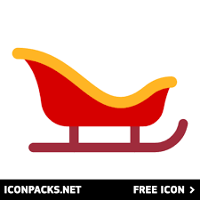 Free Santa Claus Red Empty Sleigh Svg