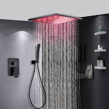 Led Shower Faucet Set Bathroom Square