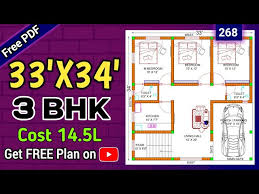 33 X 34 Duplex House Plan With 3 Bhk